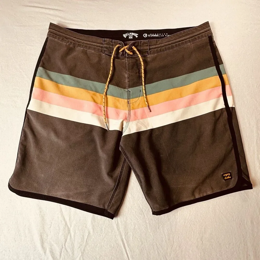 Men’s Size 36 Swim Trunks - Billabong Recycler Board Shorts Color Block Surfer